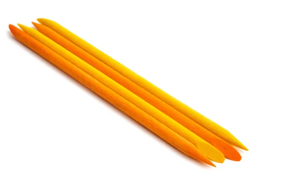 Bâtons d'ongles orange isolés — Photo