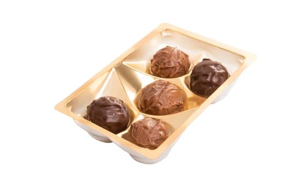 Izole çikolata truffles — Stok fotoğraf