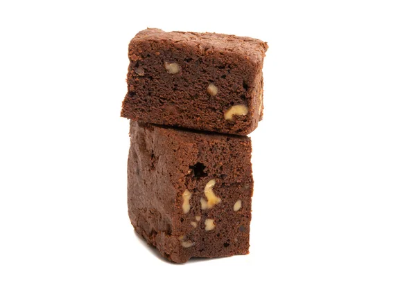 Čokoládové Brownies, samostatný — Stock fotografie