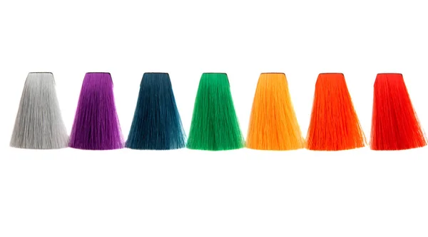 Cachos coloridos de cabelo isolado — Fotografia de Stock