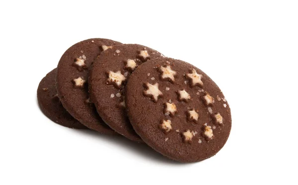 Biscuits au chocolat avec astérisques isolés — Photo