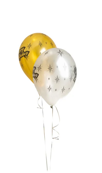 Happy birthday helium balloons isolated — Stock Photo, Image