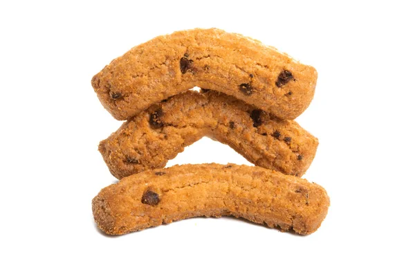 Cookies avec gouttes de chocolat isolés — Photo