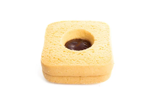 Vierkante Italiaanse sandwich cookie geïsoleerd — Stockfoto