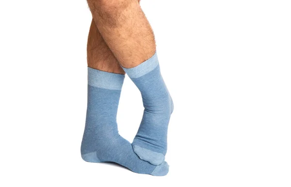Socken an den Beinen eines isolierten Mannes — Stockfoto