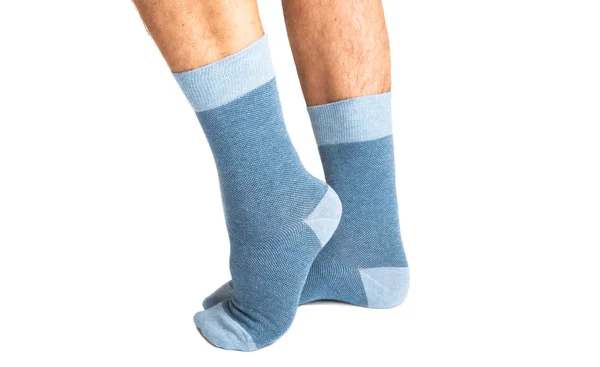 Socks on the legs of a man isolated — Stock Photo, Image