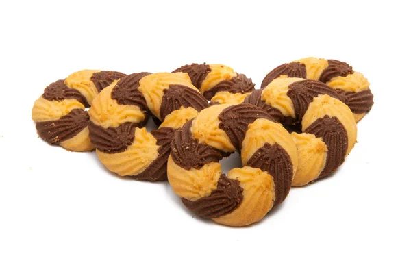 Gestreepte cookie geïsoleerd — Stockfoto