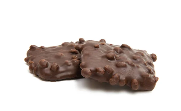 Ciasteczka z czekoladą na białym tle — Zdjęcie stockowe