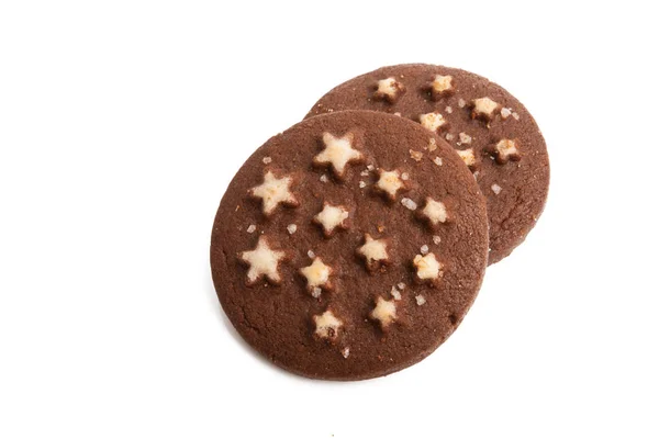Chocolate cookies with stars — Stock Photo, Image