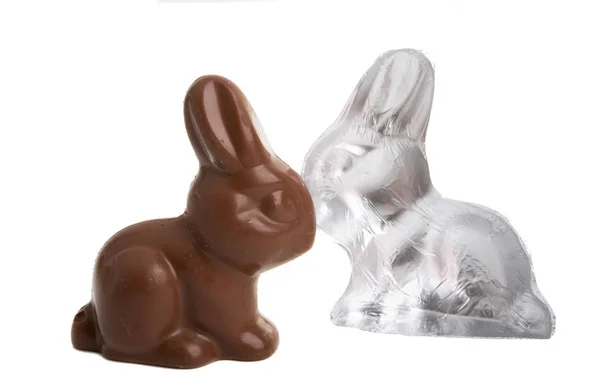 孤立的巧克力复活节兔子 — 图库照片