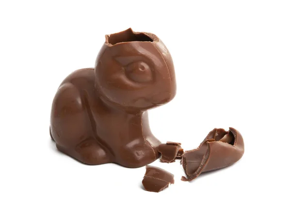 Шоколадний великодній кролик ізольований — стокове фото