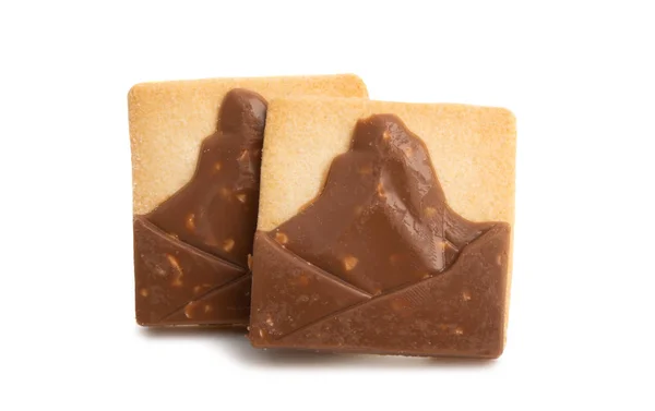 Biscoitos de chocolate suíço isolados — Fotografia de Stock