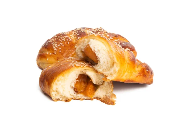 Bagel met jam geïsoleerd — Stockfoto