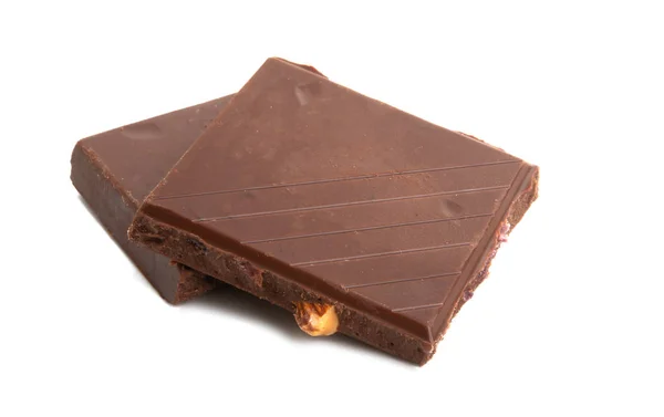 Choklad med frukter och nötter isolerade — Stockfoto