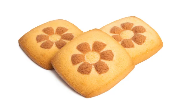 Cookies med isolerade blommor — Stockfoto