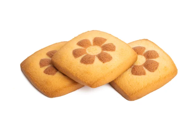 Biscotti con fiori isolati — Foto Stock