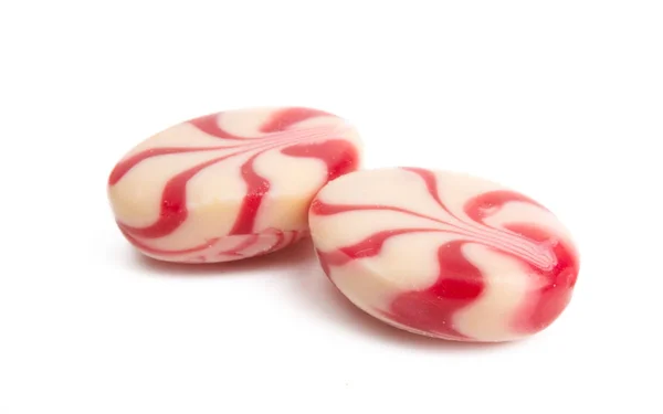 Caramello alla fragola con yogurt isolato — Foto Stock