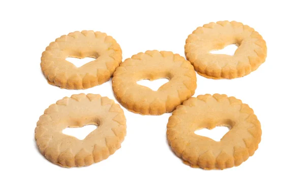Печиво з серцем ізольоване — стокове фото