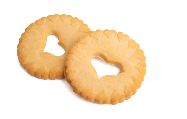 Cookies med hjärtat isolerat — Stockfoto