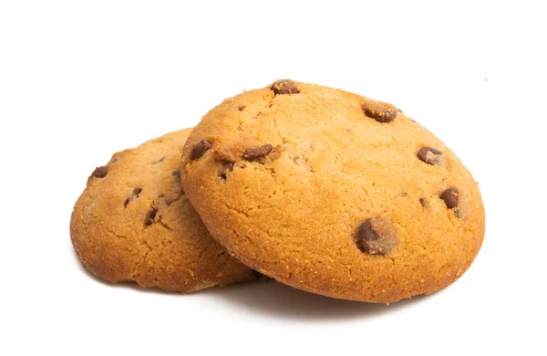 Biscuits aux pépites de chocolat avec crème orange isolé — Photo