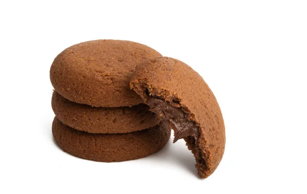 Chocolate chip cookies with chocolate cream — Stock Photo, Image