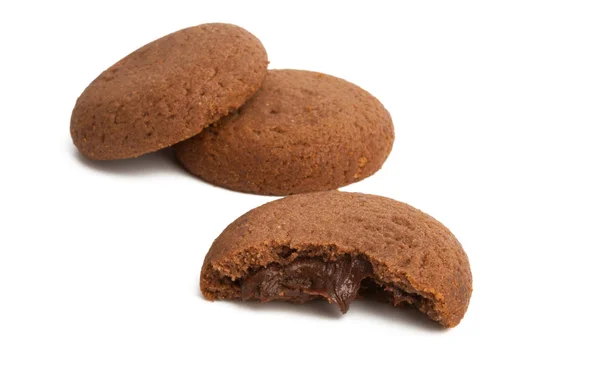 Chocolate chip cookies with chocolate cream — Stock Photo, Image