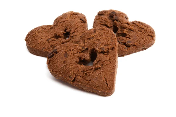 Chocolate hearts cookies isolated — Stock Photo, Image