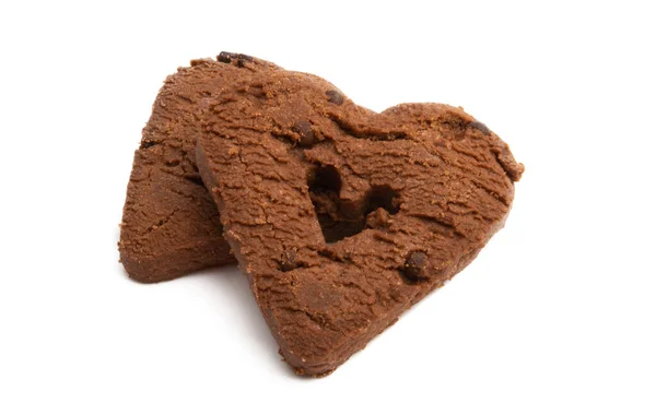 Chocolate hearts cookies isolated — Stock Photo, Image