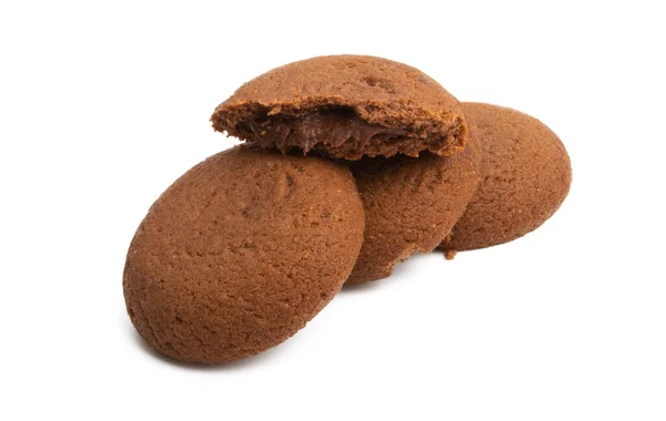 Csokoládé chip cookie-kat, elszigetelt — Stock Fotó