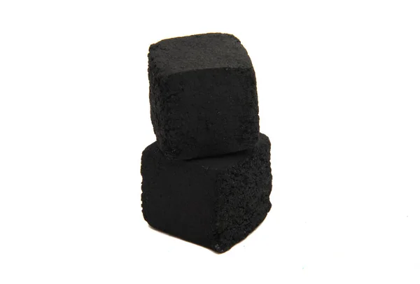 Carvão para narguilé isolado — Fotografia de Stock