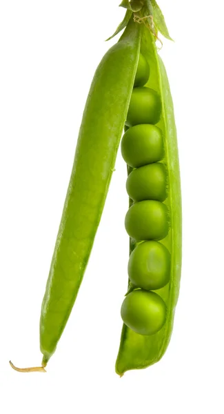 Groene erwten geïsoleerd — Stockfoto