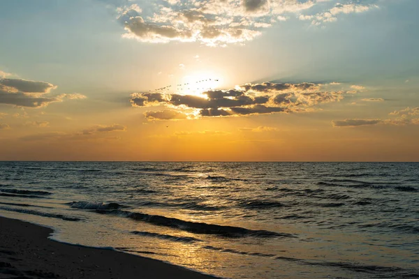 Havsutsikt Solnedgång Över Havet — Stockfoto