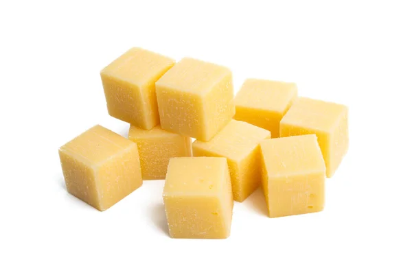 Käsequadrate Isoliert Auf Weißem Hintergrund — Stockfoto
