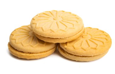 Beyaz arkaplanda izole edilmiş çerezler