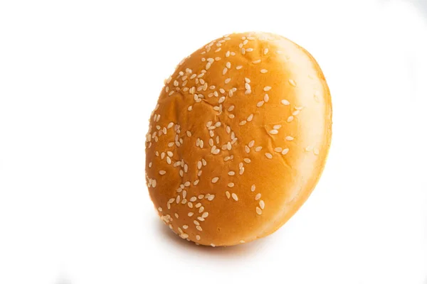 Burger Brötchen Isoliert Auf Weißem Hintergrund — Stockfoto