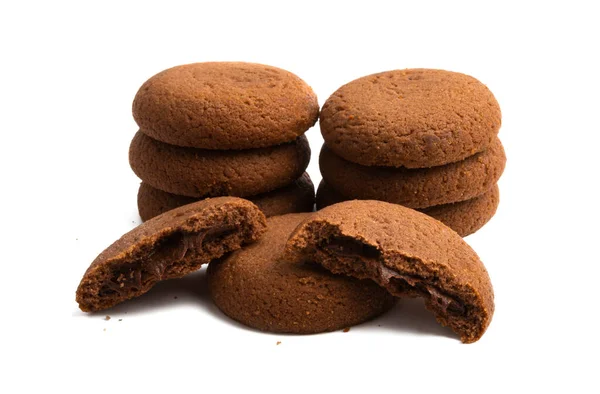 Chocolate Cookie Isolated White Background — Stock Photo, Image