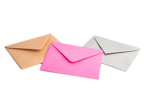 Paper Envelope Isolerad Vit Bakgrund — Stockfoto