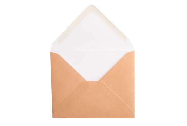 Paper Envelope Isolerad Vit Bakgrund — Stockfoto