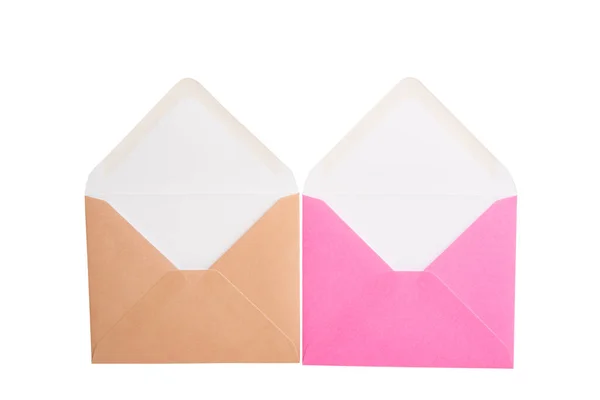 Busta Carta Isolata Sfondo Bianco — Foto Stock