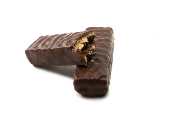 Chocolade Wafels Geïsoleerd Witte Achtergrond — Stockfoto
