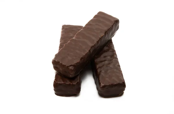 白い背景に隔離されたチョコレートワッフル — ストック写真
