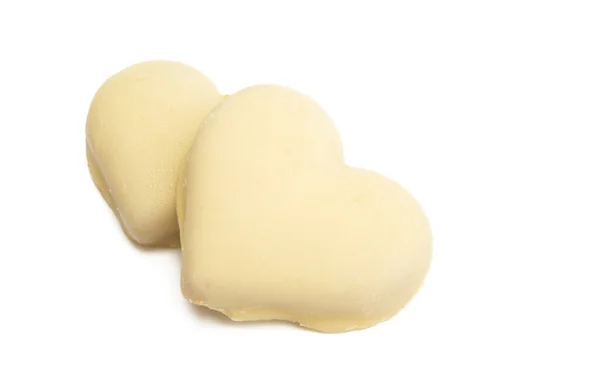 Corações Biscoito Isolados Fundo Branco — Fotografia de Stock