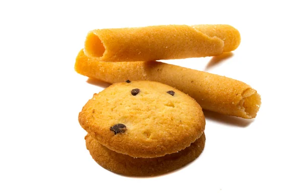 Halm Cookies Isolerad Vit Bakgrund — Stockfoto
