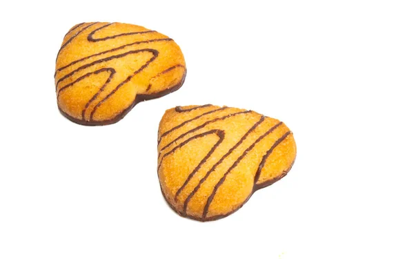 Cuori Biscotti Isolati Sfondo Bianco — Foto Stock