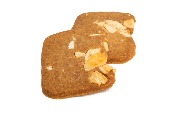 Mandel Cookies Isolerad Vit Bakgrund — Stockfoto