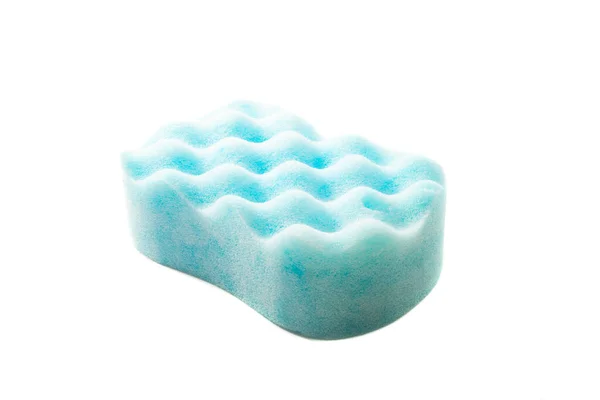 Blue Sponge Isolated White Background — Stock Photo, Image