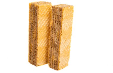 Beyaz arkaplanda izole edilmiş waffle 'lar