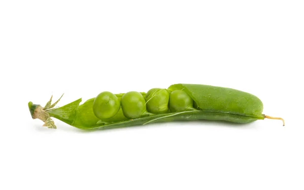 Groene Erwten Geïsoleerd Witte Achtergrond — Stockfoto