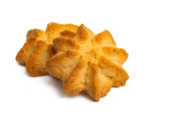 Shortbread Koekjes Geïsoleerd Witte Achtergrond — Stockfoto