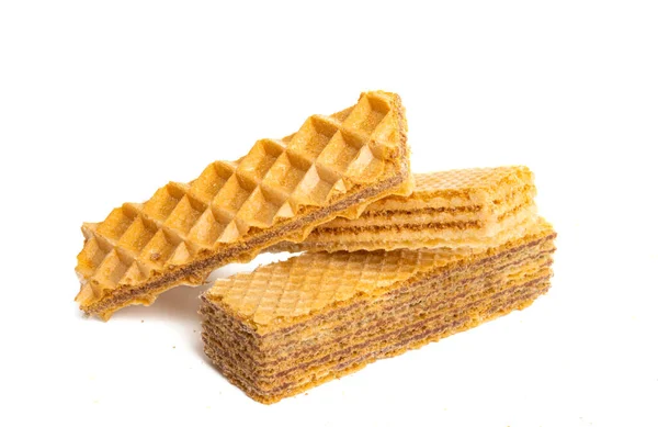 Waffeln Isoliert Auf Weißem Hintergrund — Stockfoto